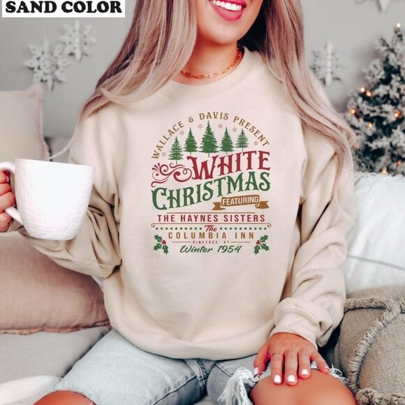 White Christmas Movie 1954 Retro Classic Holiday Christmas Graphic Sweatshirt - Picture 1 of 5